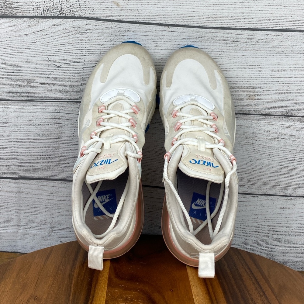 Nike Air Max 270 React Summit White Light Pink Shoes AO4971-100 Women’s Size 8 - Picture 10 of 12